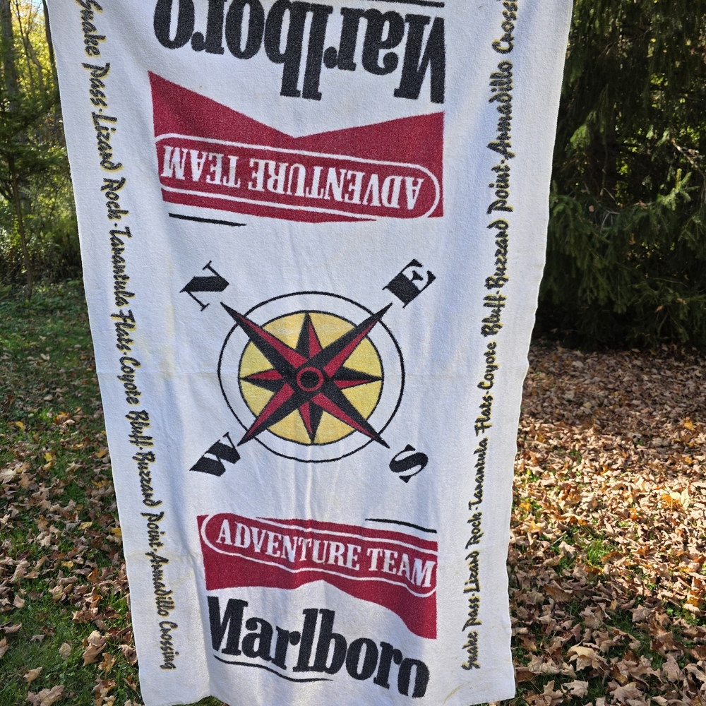 Marlboro Adventure Team Compass Towel - White, Red, Yellow, Black
